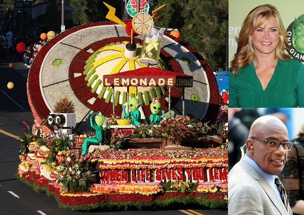 Rose Parade Float and 2013 hosts Al Roker and Ali Sweeney
