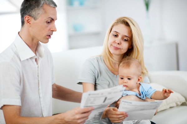 Couple discussing taxes