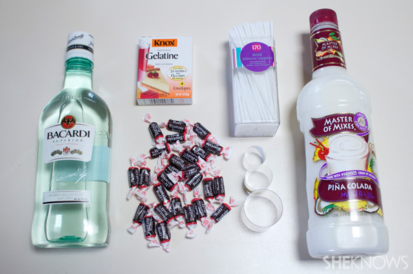 Snowman jello shot pops -- ingredients