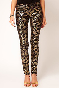 Golden Baroque Skinny Jeans, (Asos.com, $71)