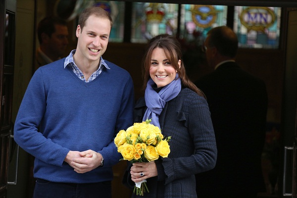William and Kate leaving King Edward VII Hospital