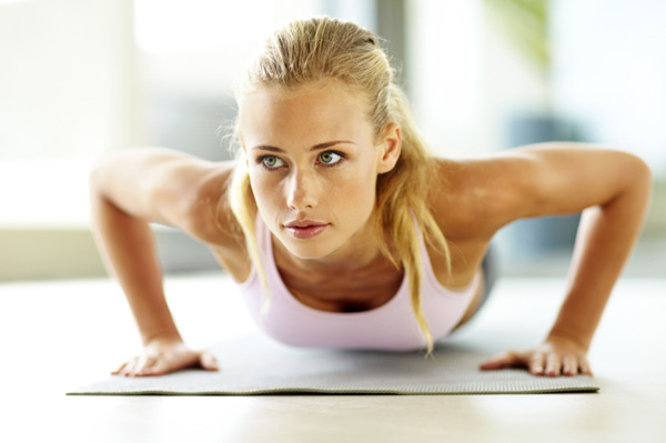 Woman doing burpee