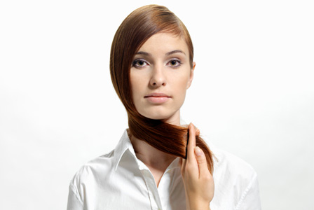 Woman with smooth hair