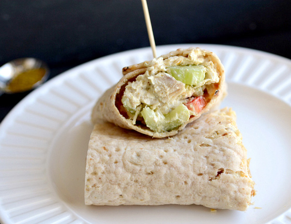 Curried chicken salad wrap