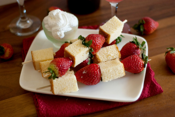 Strawberry pound cake skewers recipe