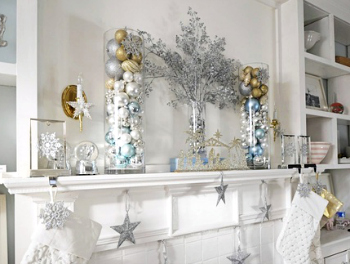 Classic white, blue and silver
