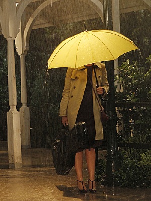 The girl under the umbrella