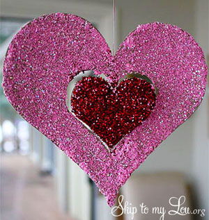 Glitter hanging heart