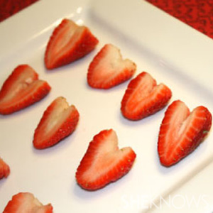 Heart strawberries