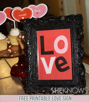 Free printable LOVE sign