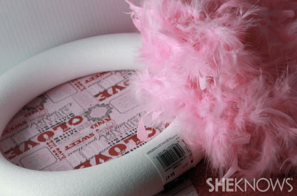 Pink boa wreath