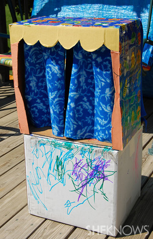 Cardboard puppet stage