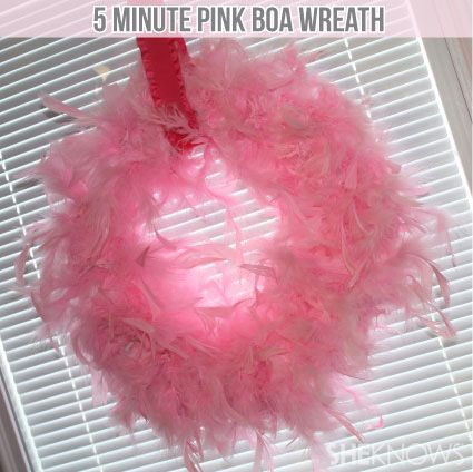 Pink boa wreath