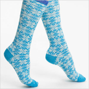 Snow Day blue crew sock