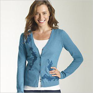 J Jill blue cardigan sweater