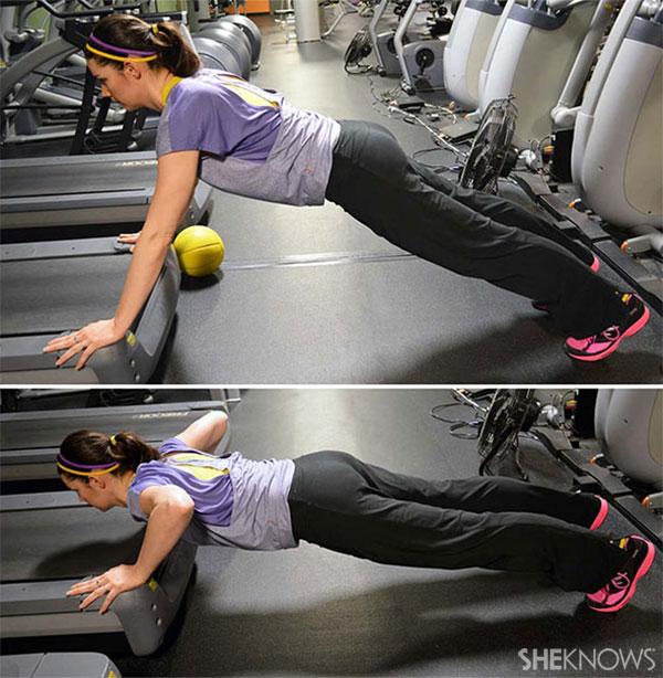 Treadmill pushup