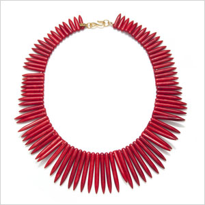 Kenneth Jay Lane Red Spike Necklace