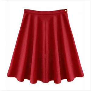 Red midi skirt