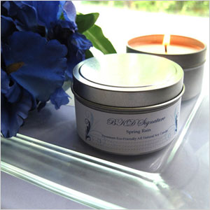 Spring rain scent soy candle