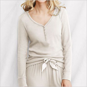 Henley vneck sleepset