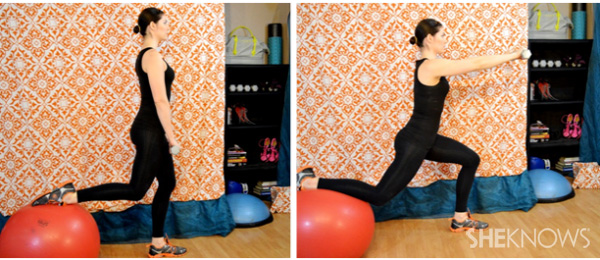 Balance lunge with front raise