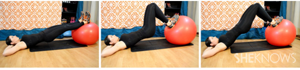 Hamstring curl and bridge on ball