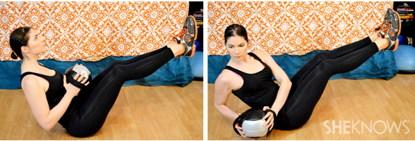 Oblique twist with medicine ball 1