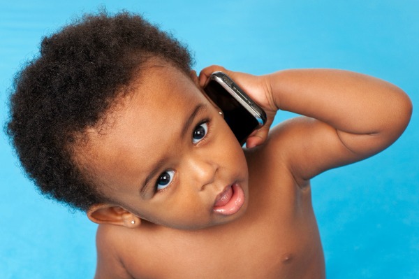 Baby on smartphone