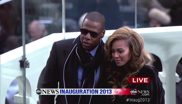 Beyoncé and Jay-Z at President Obama's Inauguration.