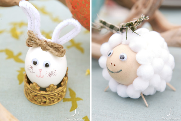 Decorate blow out Easter eggs