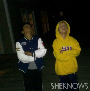 Davis boys watching meteor shower
