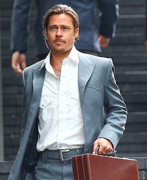 Brad Pitt filming a new movie
