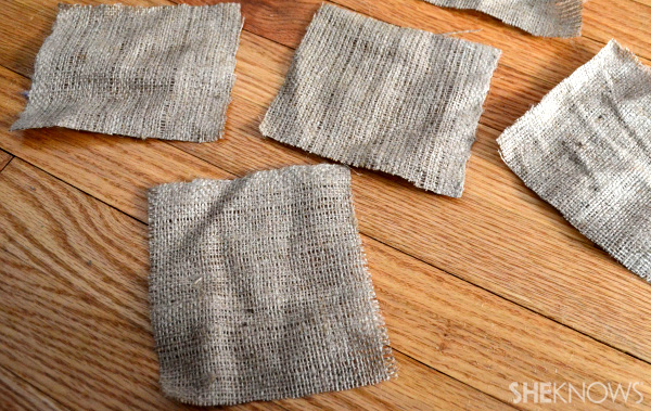 burlap squares
