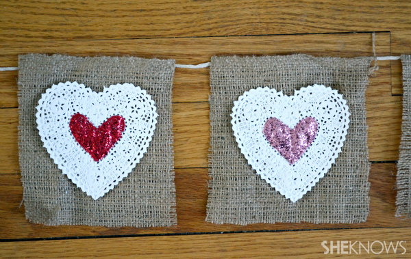 hearts on burlap