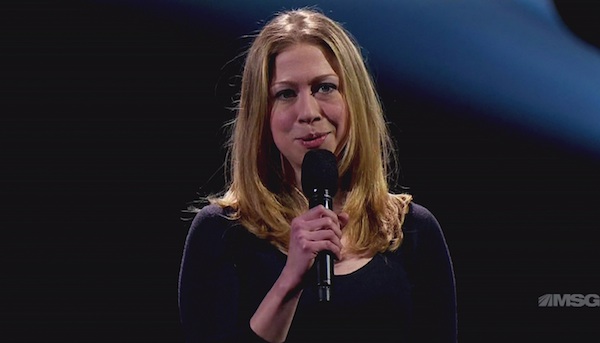 Chelsea Clinton gives a speech.