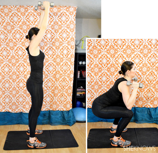 Squat press with dumbbells 1