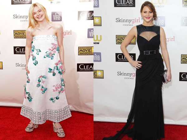 Elle Fanning and Jennifer Lawrence