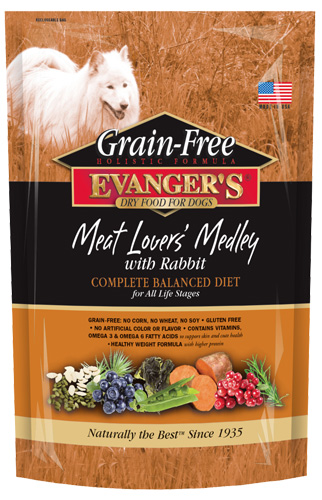 Evanger’s Grain Free Meat Lover’s Medley with Rabbit Dry Food