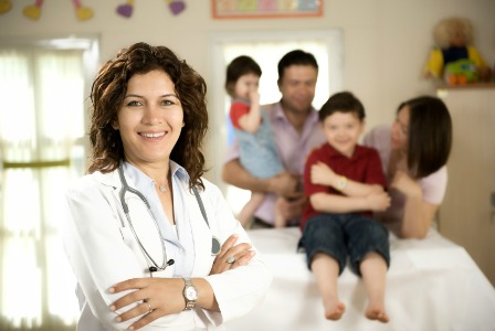 Family at the doctor's office