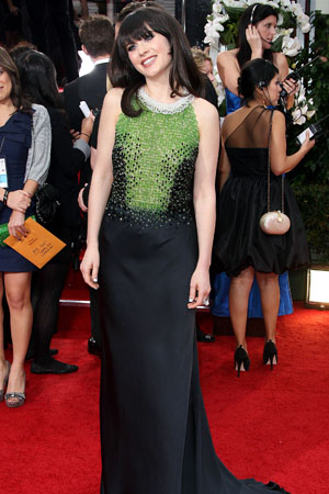 Zooey Deschanel at the 2012 Golden Globes