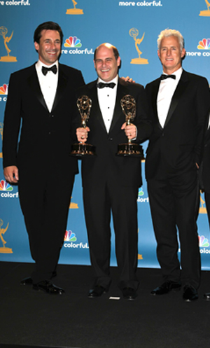 Jon Hamm, Matthew Weiner and John Slattery