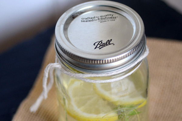 Mason jar with twine