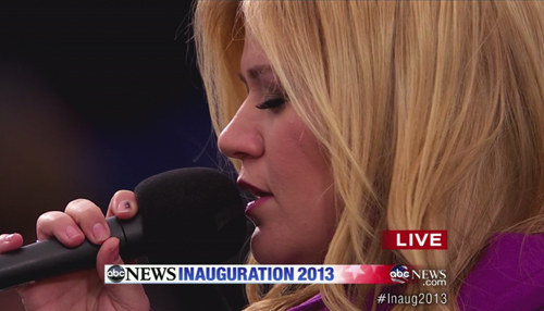Kelly Clarkson at inauguration