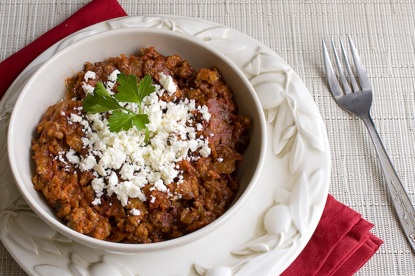 Lamb and feta chili