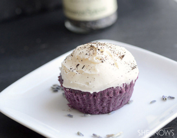 Lavender cupcakes with earl grey icing