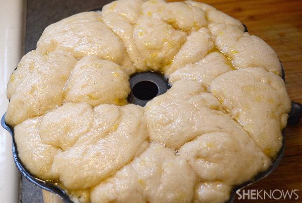 Step 5: Dip pieces, layer & let rise
