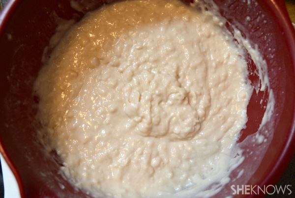 Step 2: Stir in flour and let rise