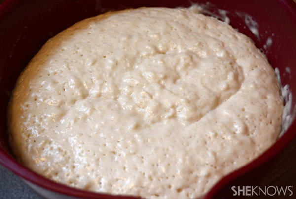 Step 2: Stir in flour and let rise