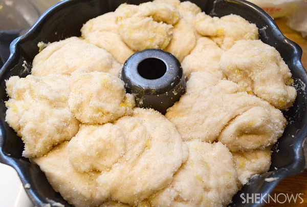 Step 5: Dip pieces, layer & let rise