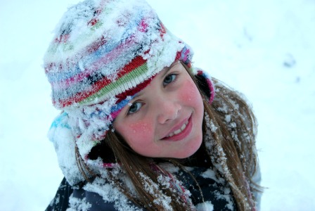 Little girl in snow
